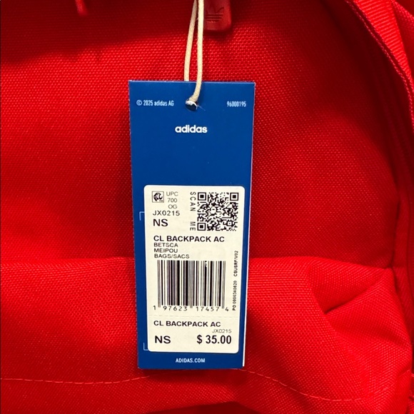 Adidas red full size logo backpack NWT - Picture 2 of 7